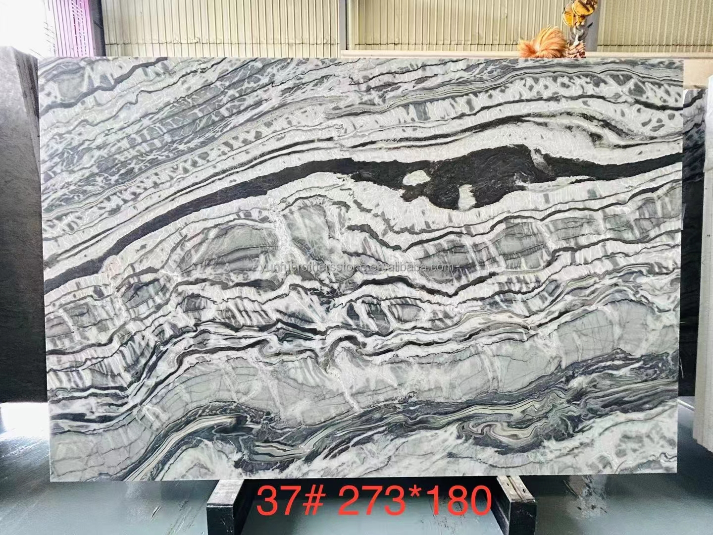 Transform Your Dining Table with Brazil's Popular Stone Panda Impression Marble Slab