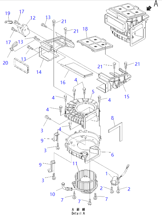 AN56500-40180 AN5650040180 Blower Motor KOMATSU Dump Truck Spare Parts For HM250-2