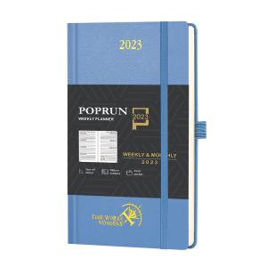 Quality Hard Cover Poprun Blue Weekly Planner 2023 Customization Agenda For Student wholesale