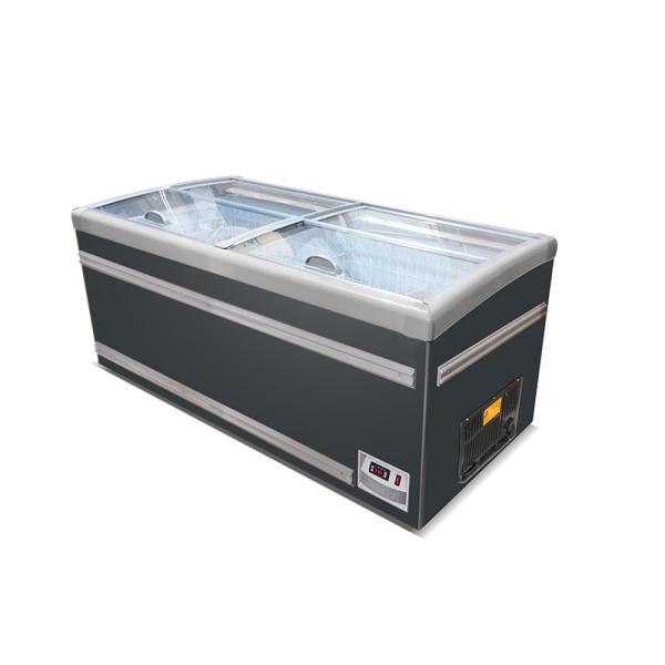 Supermarket Refrigeration Equipment Frozen Food Glass Door Chest Island Fridge