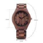 Natural Black Wood Watch Men Business Luxury Stop Watch Quartz Movement Wood