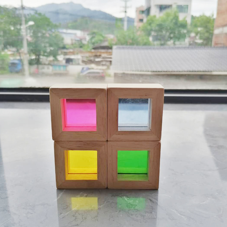 Kids 8.66in Wooden Rainbow Stacker Pastel Rainbow Stacking Toy