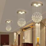 Modern K9 Large LED SphericLiving Room Crystal Chandeliers Round Large