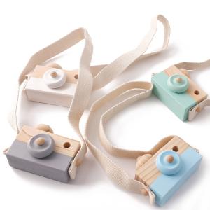 Quality Let'S Make 1Pc Wooden Baby Toys Fashion Camera Wood Pendants Montessori Toys For Kids Wooden Diy Present Nursing Gift wholesale