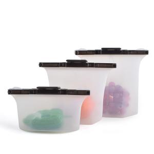 Quality 500ml 1000ml Collapsible Silicone Food Storage Bag Silicone Freezer Bags wholesale