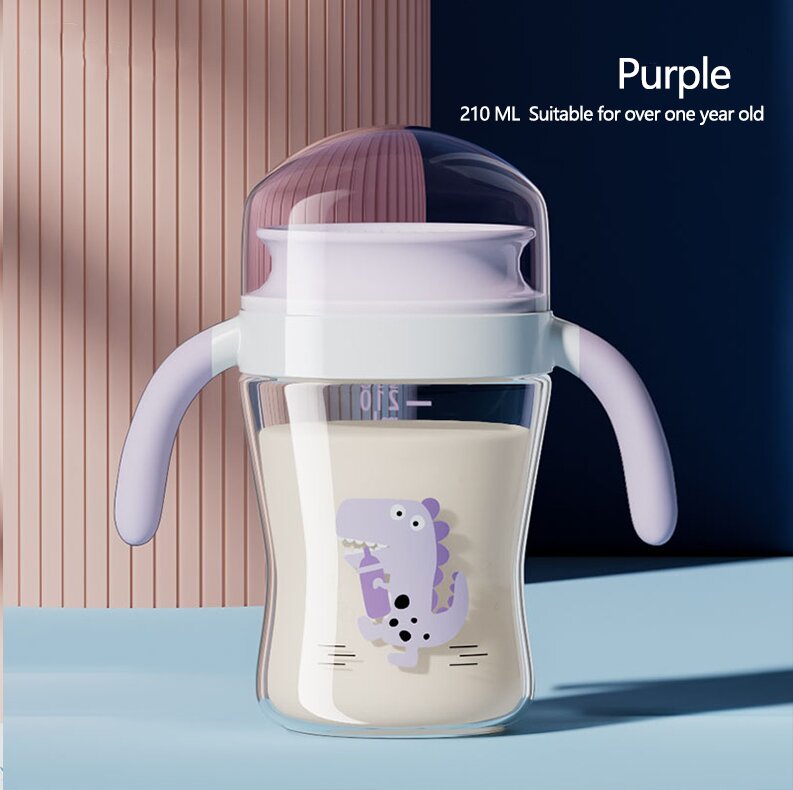 Wide Neck Infant Water Sipper Age 7 - 12 Years Baby No Spill Water Cup With Straw