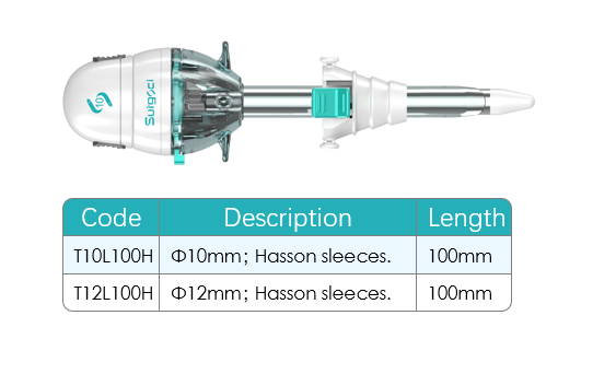 10mm Disposable Laparoscopic Hasson Type Trocars for Abdominal Surgery