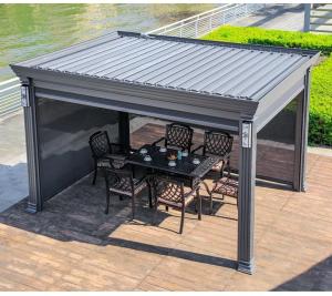 Quality 3x5m Aluminum Retractable Pergola Louvered Pavilion With Adjustable Roof wholesale