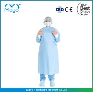 Quality Spunlace Medium Sterile Surgical Gowns Blue SMMS Surgical Gown wholesale