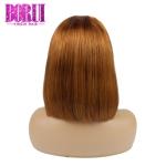 Straight Brazilian Huamn Hair Colored 13# short Bob Wig With Transparent Lace