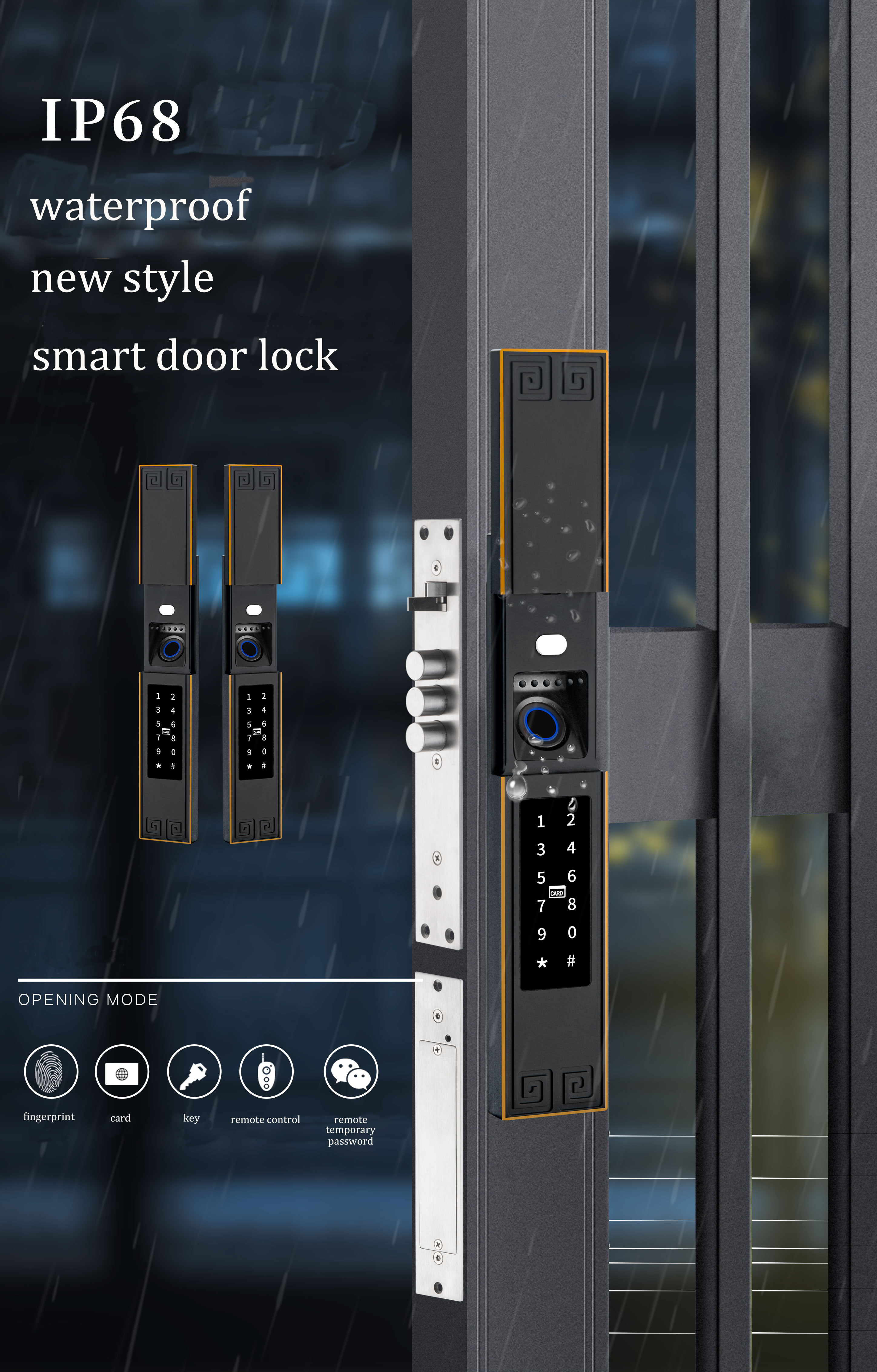 Luxury IP68 Waterproof Digital Lock TTlock APP Password Fingerprint Locks