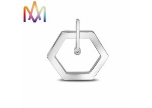 Quality 32X33mm Hexagonal Hollowed Out Diamond Valentine DIY Jewelry Charms wholesale