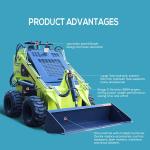 Construction Diesel Mini Tracked Skid Loader With Attachments Bucket Hydraulic