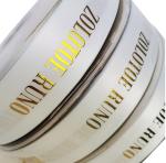 3D Gold Printed Logo Polyester Ribbon For Single Face Satin Ribbon For Hair