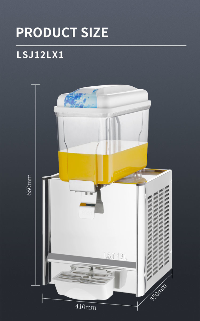 12l Orange Juice Dispenser Machine Single Tank Cold Beverage Electric Mini Juice Mixed Drink Machines