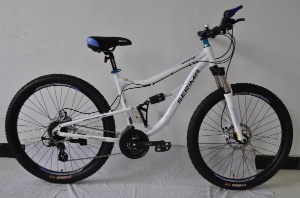 Chinese factory cheap price 26 size hi-ten steel 21 speed dual suspension MTB