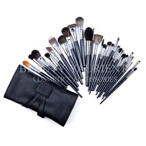 Quality FSC Customized Ferrule Professional Cosmetic Brush Set Black Makeup Brushes Set wholesale