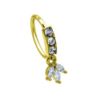 Quality Dangling Nose Piercing Jewellery Gold Plated 316 Stainless Steel G23 titanium wholesale