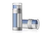 Oval Acrylic 30ml Double Tube Airless Bottle With Dispenser Pump
