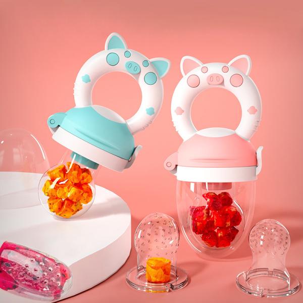 Food Grade Soft Customized Baby Feeding Silicone Pacifier Baby Fruit Food Feeder