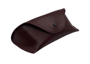 Quality Rust Red Personalised Leather Glasses Case , Leather Sunglasses Pouch wholesale