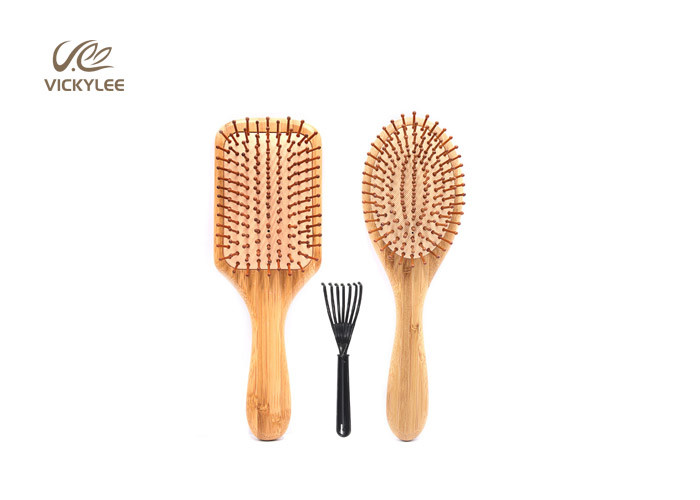 Square Shape Rubber Air Bag 10 Inch Wooden Handle Hair Brush