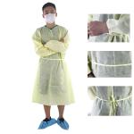 Medical Blue Disposable Isolation Gown With Round Collar Polypropylene Material