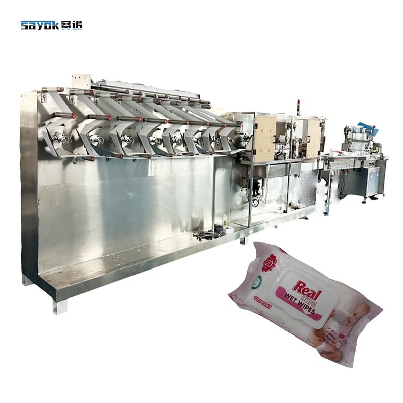 Servo Driven Feeding System 30-120 PCS Baby Wipes Machinery Automatic Production Line
