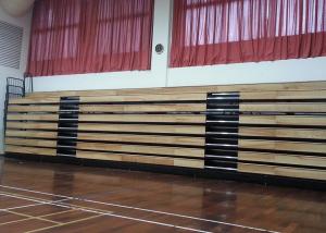 Quality Motorized Retractable Gym Seating Wooden Bench For Multi - Functional Hall wholesale