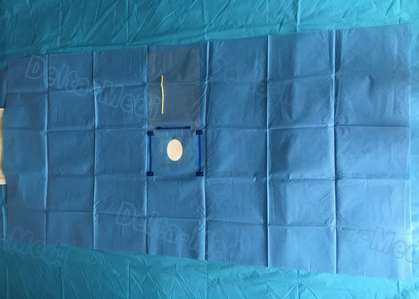 Eye Ophthalmic Sterile Disposable Surgical Drapes Alcohol Resistant With Two Holes And Pouch