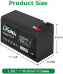 Lightweight 12V 8Ah LiFePO4 Battery / Deep Cycle Rechargeable Battery MSDS