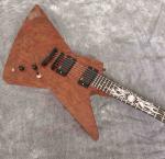 Rosewood Fingerboard Sun Inlays Fingerboard Electric Guitar in Brown with Black