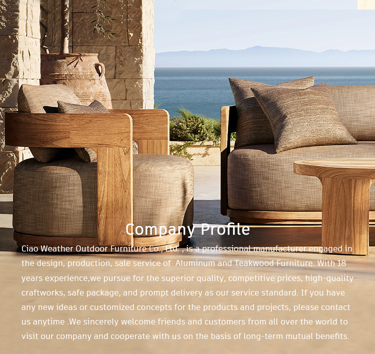 Modern Garden Sofa Set Luxury Outdoor Furniture Wooden Garden Waterproof Fire Outdoor Sofa Sets Hotel Outdoor Teak Patio