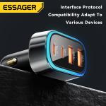 ESSAGER F738 Series Quick Car Phone Charger 70W with 4 Ports 2 USB A 2 USB C