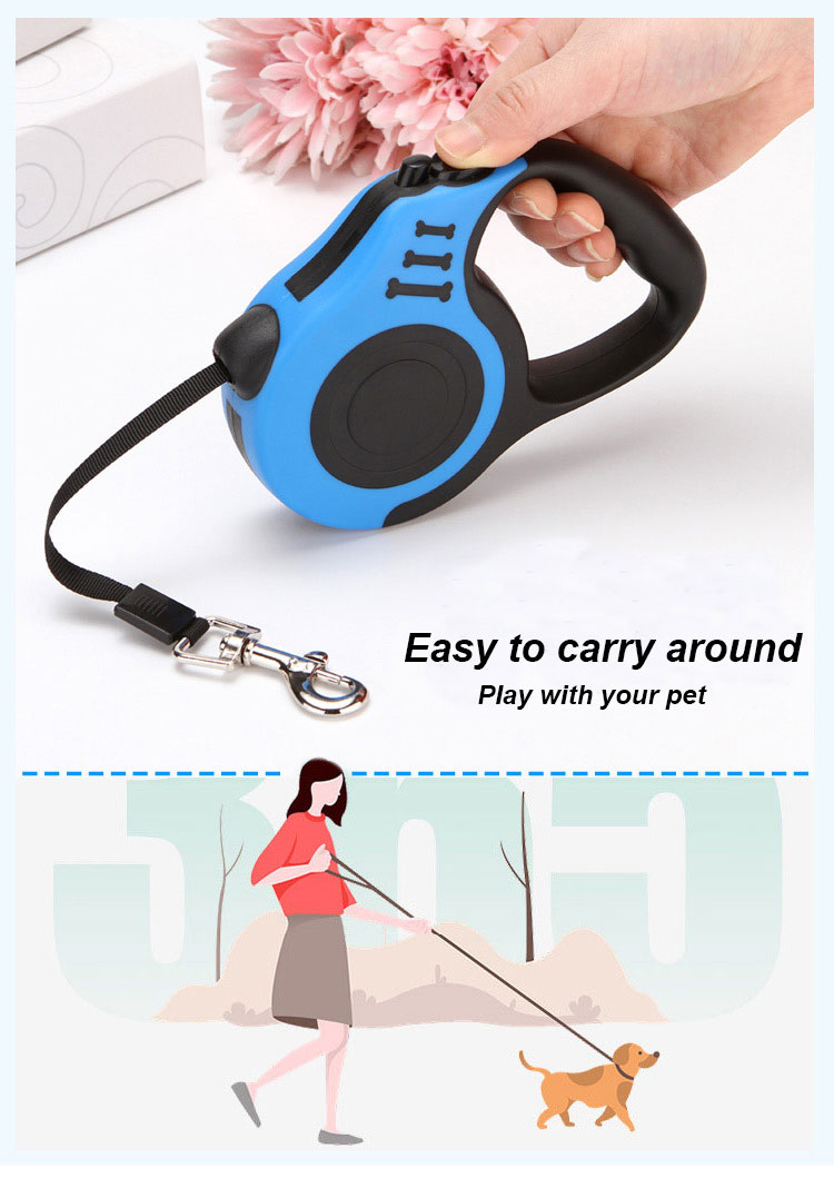 Plastic Material Auto Dog Leash Pet Accessory Retractable Dog Lead