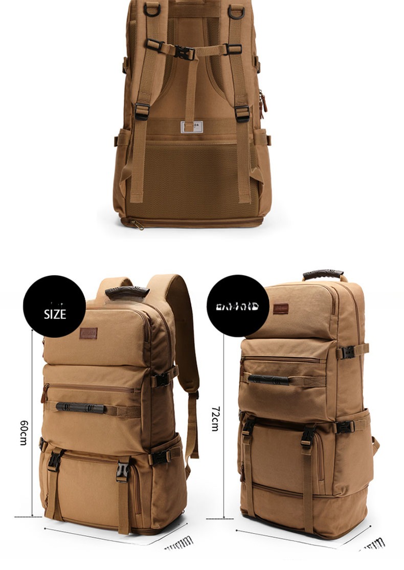 Outdoor Hiking Backpack with Large Capacity and 600D Polyester Softback Material