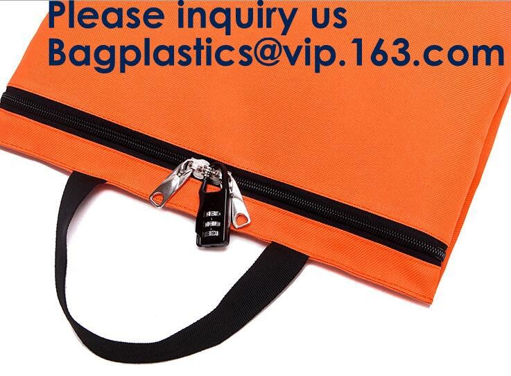 Zipper Vinyl PVC Leather Bank Deposit Bags Bank Deposit Bag With Key Ring,Locking Courier Bag 1000 Denier Nylon Combinat
