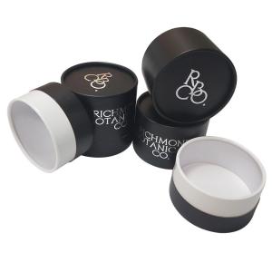 Quality Embossing Black Paper Tea Cylinder Packaging Biodegradable Dustproof wholesale