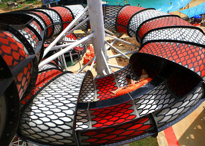 Thrilling Giant Water Snake Slide For Adult / Outdoor Play Equipment
