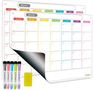 Quality Extra Thick Magnetic Dry Erase Fridge Calendar Monthly Notepad 2pcs wholesale