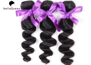 Quality Loose Wave Peruvian Hair , Virgin Natural Black Hair Extensions Tangle-Free wholesale
