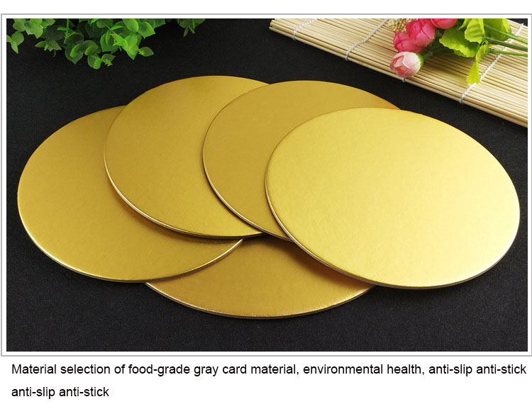 Golden Cake Boards Cardboard Food Beverage Smooth Cake Drum Round Shape for Cake Shop