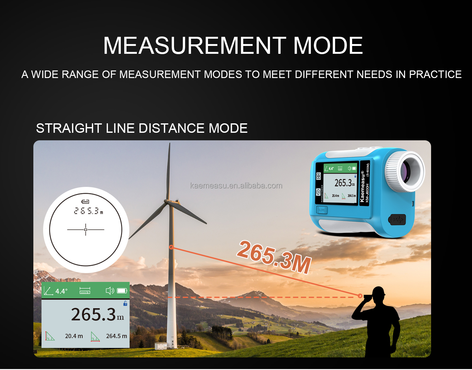 J Upgraded LCD Screen Golf Sport Laser Range Finder 1500m Optical Instruments Hunting Diastimeter Magnification 6.5X Blue