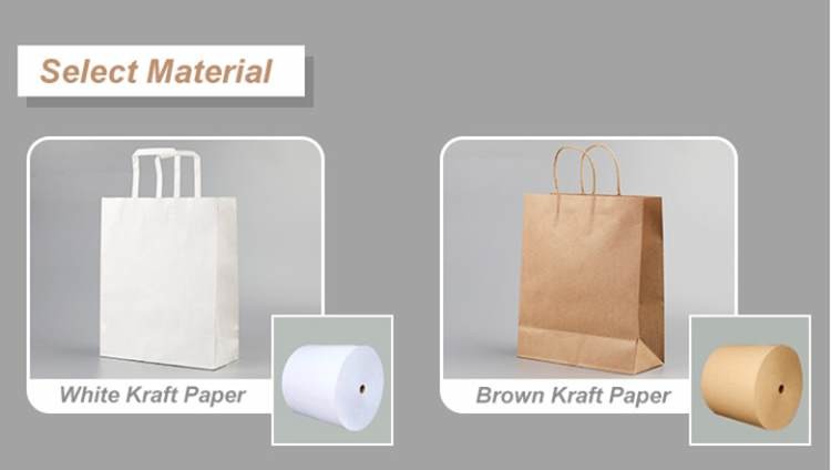 Plain Kraft Biodegradable Brown Paper Bags With Handles