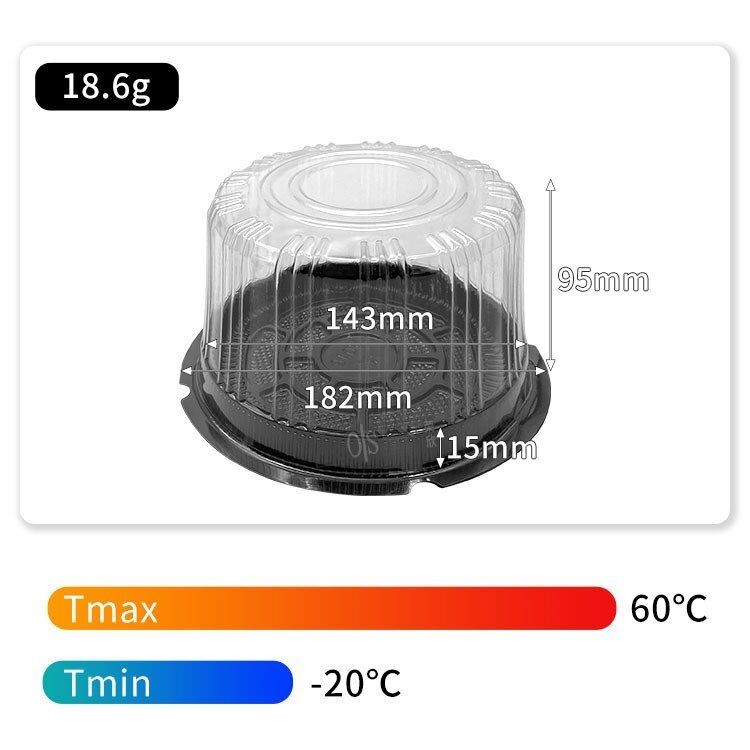 Custom 8 Inch Cake Container Transparent PET Round For Birthday And Party
