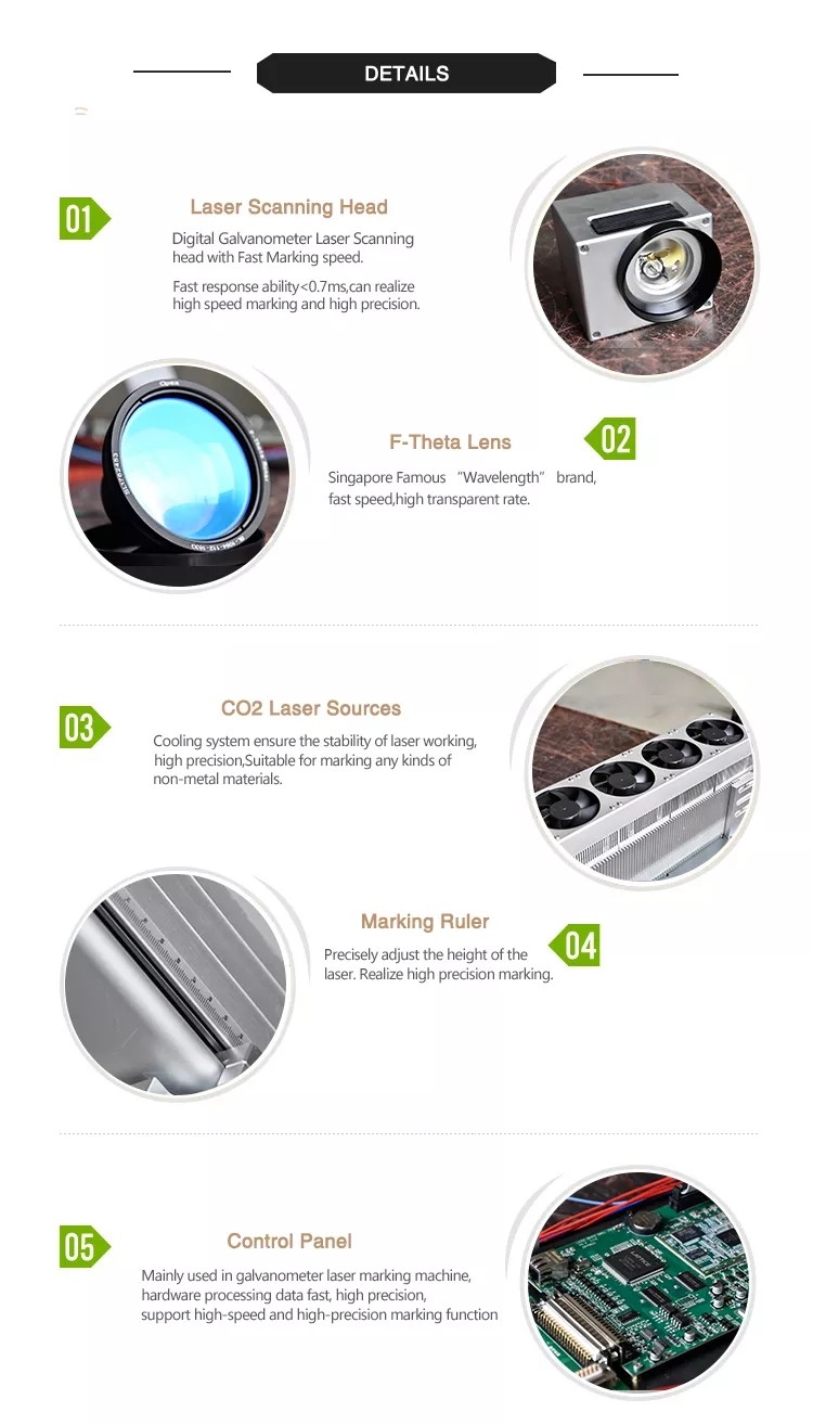 20W 30W Small Portable Mini Batch Number Logo Co2 Laser Marking Machine For Non-Metal Materials