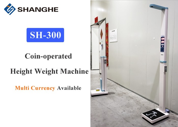 Coin Operated Digital Scale With Height Rod Rated Load 200kg With Printer AC110V - 220V 50HZ / 60HZ Power