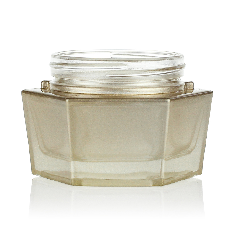 Luxury 30g Cosmetic Jar Packaging Skincare Hexagonal Glass Jars
