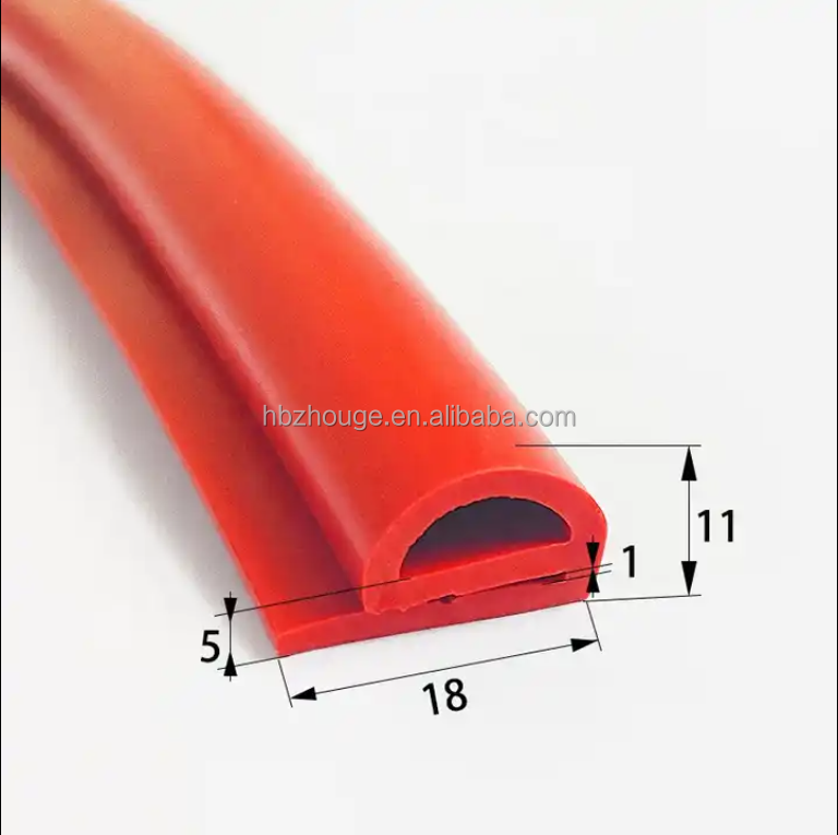 Cutting Extrusion High Temperature Silicone Rubber Seal Strip for Flexible E / B Type Shape