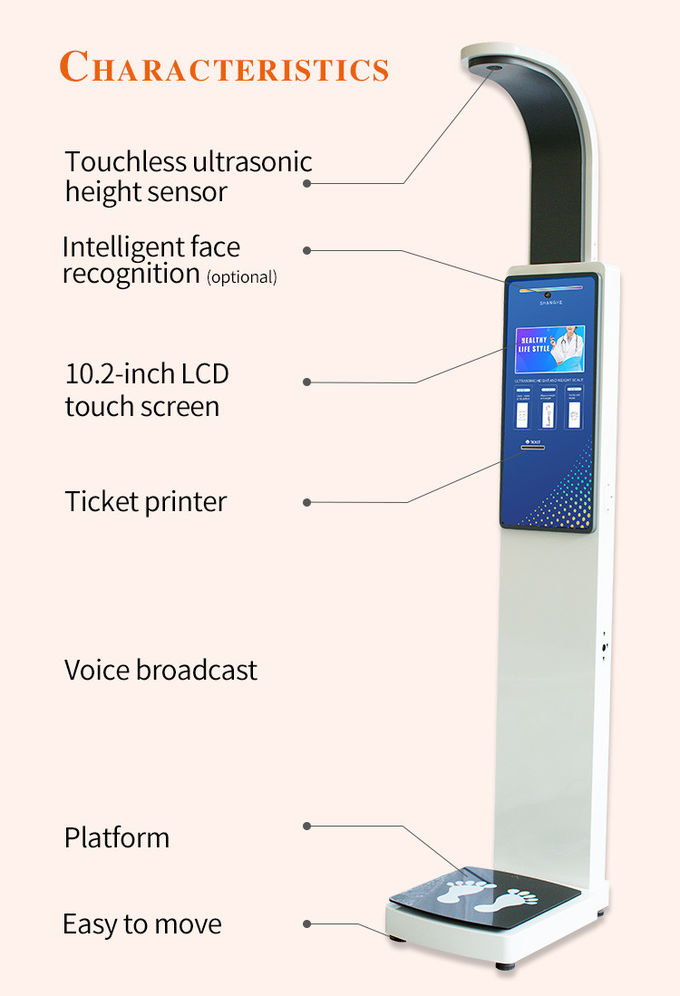 10.2 Inch Lcd Display Height Weight Measurement Machine Digital Computing Scale